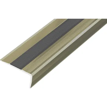 ukončovací lišta ACARA AP12/1 schodová lišta vrtaná, hliník elox titan, guma černá, 18 mm, 0,9 m AAHAE B3818-T/0,9