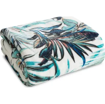 Dětská deka Deka modré listy a květy, 150 x 200cm