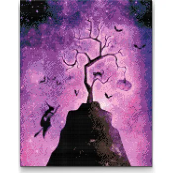 Diamantové malování Diamantové malování - Slet čarodějnic Velikost: 30x40cm, Rámování: Pouze srolované plátno, Diamanty: Kulaté