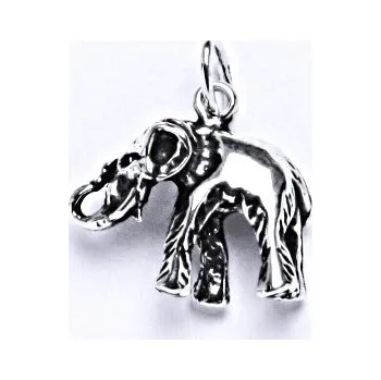 Přívěsek Stříbrný přívěsek 3D slon - P702 (Stříbrný přívěsek slon figurka)