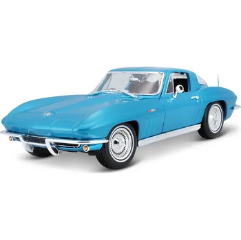 autíčko Maisto Chevrolet Corvette 1965 1:18 světle modrá metalíza - expresní doprava