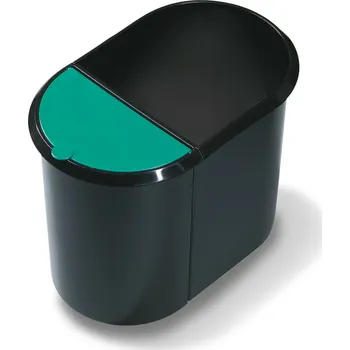 Odpadkový koš Koš na papír Duo, 2dílný, objem 29 litrů, černý / modrý