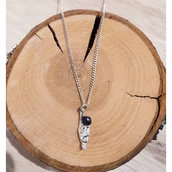 Řetízek Stříbrný řetízek s granátem 2 - Terraya