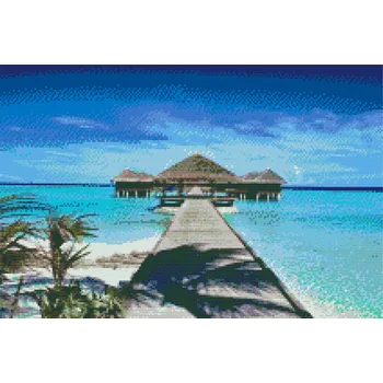 Diamantové malování Diamantové malování - Oddych u moře Velikost: 40x60cm, Rámování: Pouze srolované plátno, Diamanty: Kulaté