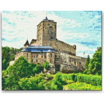 Diamantové malování - Hrad Kost Velikost: 30x40cm, Rámování: Pouze srolované plátno, Diamanty: Kulaté