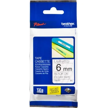 Pásek do tiskárny Páska Brother TZ-111 (černá na průhledné)