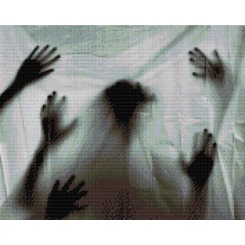 Diamantové malování Diamantové malování - Strašidelná silueta Velikost: 40x50cm, Rámování: Pouze srolované plátno, Diamanty: Kulaté