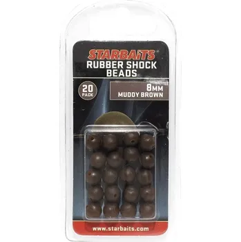 Gumové kuličky Starbaits Rubber Shock Beads 8mm - hnědá