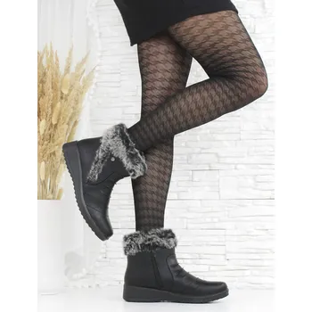 Dámská zimní obuv Super in Černé kotníkové boty na klínku 6827B Velikost: 39