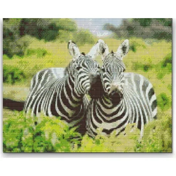 Diamantové malování Diamantové malování - Safari - Zebry Velikost: 30x40cm, Rámování: Pouze srolované plátno, Diamanty: Kulaté