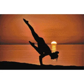 Diamantové malování Diamantové malování - Jóga na pláži Velikost: 40x60cm, Rámování: Pouze srolované plátno, Diamanty: Kulaté