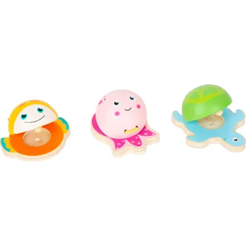 Hudební nástroj pro děti small foot Kastaněty mořští živočichové oranžová rybička 1 ks
