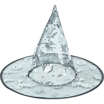 Karnevalový kostým UNIPAP klobouk čarodějnický černostříbrný 39x32cm