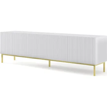 Televizní stolek ARTBm Tv stolek RAVENNA B 4D 200 | bílá matná Provedení: Bílá matná / zlatá podnož