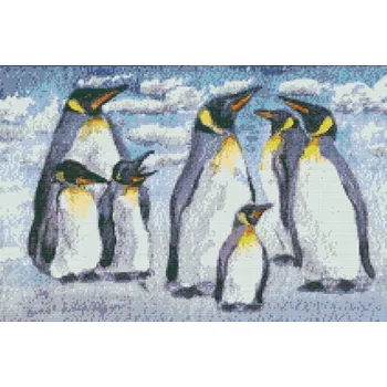 Diamantové malování Diamantové malování - Tučňáci Velikost: 40x60cm, Rámování: Pouze srolované plátno, Diamanty: Čtvercové