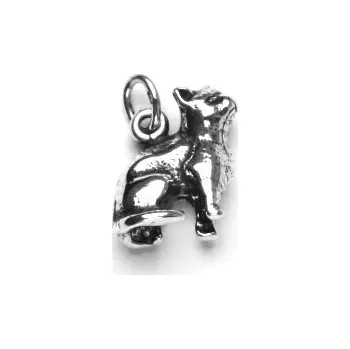 Přívěsek Stříbrný přívěsek 3D kočička - P719 (Stříbrný přívěsek sedící kočička)