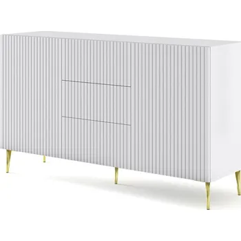 Komoda ARTBm Komoda RAVENNA B 2D3S 150 | bílá matná Provedení: Bílá matná / zlaté nohy