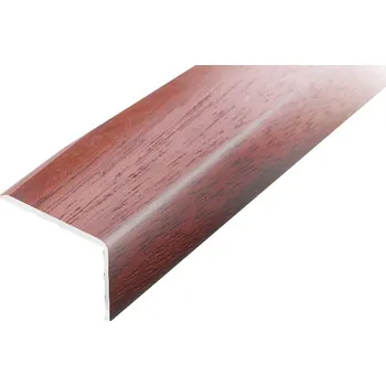 ukončovací lišta ACARA PRAHA s.r.o. AC AP2 schod. lišta samolepící A, hliník+dýha nelak. teak, v: 10 mm, š: 25 mm, d: 0,9 m