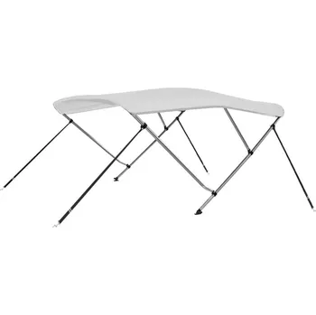 Plachta na motorové vozidlo vidaXL Bimini stříška se 3 oblouky 183 x 140 x 137 cm [94798] Barva: Bílá