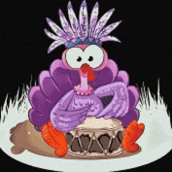 Diamantové malování Diamantové malování - Fialový krocan Velikost: 50x50cm, Rámování: Pouze srolované plátno, Diamanty: Kulaté