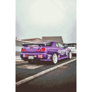Diamantové malování Diamantové malování - Nissan Skyline Velikost: 40x60cm, Rámování: Pouze srolované plátno, Diamanty: Čtvercové