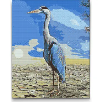 Diamantové malování Diamantové malování - Volavka Velikost: 30x40cm, Rámování: Pouze srolované plátno, Diamanty: Čtvercové