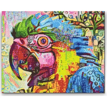 Diamantové malování Diamantové malování - Barevný papoušek Velikost: 30x40cm, Rámování: Pouze srolované plátno, Diamanty: Kulaté