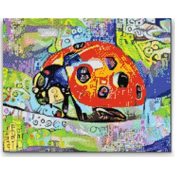 Diamantové malování Diamantové malování - Barevná beruška Velikost: 30x40cm, Rámování: Pouze srolované plátno, Diamanty: Kulaté