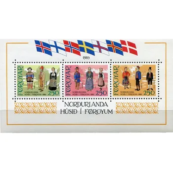 Poštovní známka (1983) MiNr. 90 - 92 **, BLOCK 1 - Faerské ostrovy - Nové kulturní centrum