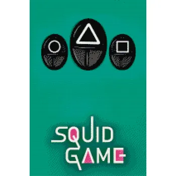 Diamantové malování Diamantové malování - Squid game - symboly 2 Velikost: 40x60cm, Rámování: Pouze srolované plátno, Diamanty: Kulaté