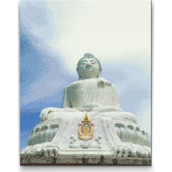 Diamantové malování Diamantové malování - Velký Buddha, Thajsko Velikost: 30x40cm, Rámování: Pouze srolované plátno, Diamanty: Čtvercové