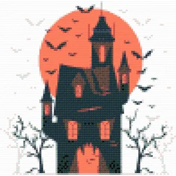 Diamantové malování Diamantové malování - Strašidelný dům Velikost: 30x30cm, Rámování: Pouze srolované plátno, Diamanty: Kulaté