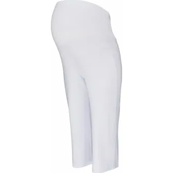 Be MaaMaa Těhotenské 3/4 tepláky s elastickým pásem - bílé, vel. L, Velikosti těh. moda L (40)