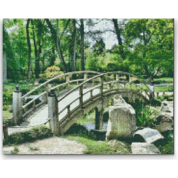Diamantové malování Diamantové malování - Most v zahradě Velikost: 30x40cm, Rámování: Pouze srolované plátno, Diamanty: Kulaté