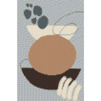 Diamantové malování Diamantové malování - Boho abstraktní malba Velikost: 20x30cm, Rámování: Pouze srolované plátno, Diamanty: Kulaté