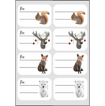 Kosmetický štětec Samolepky Canli - štítky na dárky (8ks)