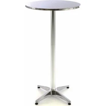 Zahradní stůl Vysoký barový stolek kulatý venkovní + vnitřní sklopný, výška 110 cm