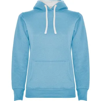Dámská mikina Roly Urban Dámská mikina s kapucí SU1068 Sky Blue 10-White 01 XL