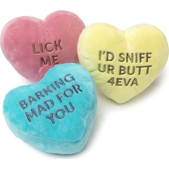 Hračka pro psa FuzzYard Plush plyšová hračka srdce Candy 3 ks