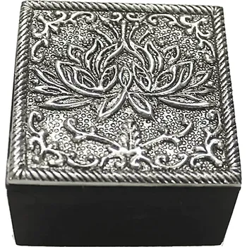 Úložný box Milujeme Kameny Truhlička - lotos - stříbrná barva A1 369703