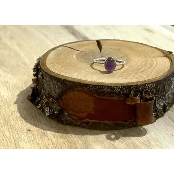 Prsten Stříbrný prsten Ametyst - MarulArt - Velikost prstenu 56