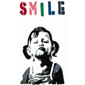 Diamantové malování Diamantové malování - Banksy - Úsměv Velikost: 40x60cm, Rámování: Pouze srolované plátno, Diamanty: Čtvercové