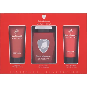 Pánský parfém Lamborghini Lamborghini Sportivo, Toaletní voda 125 ml + sprchovací gél 100 ml + balzam po holení 100 ml