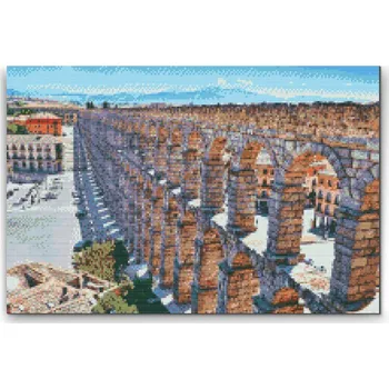 Diamantové malování Diamantové malování - Akvadukt v Segovii, Španělsko Velikost: 40x60cm, Rámování: Pouze srolované plátno, Diamanty: Kulaté