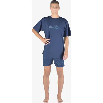 Pánské pyžamo Gina 79154P lékořice/dunaj