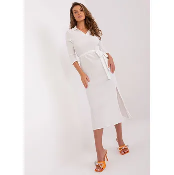 Dámské šaty Elegantní šaty s límečkem Lakerta světle smetanové EU velikost: M