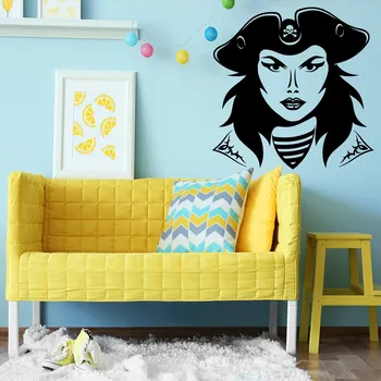 Samolepící dekorace Živá Zeď Samolepka na zeď Pirátka Barva: černá