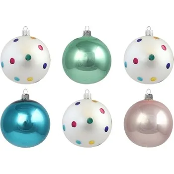 Set ozdob v retro barvách s dekorem puntíků