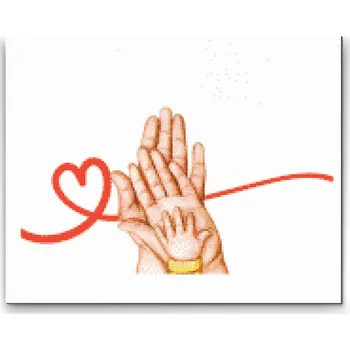 Diamantové malování Diamantové malování - Láska rodičů a dítěte Velikost: 30x40cm, Rámování: Pouze srolované plátno, Diamanty: Kulaté