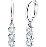 NUBIS® Stříbrné visací náušnice s moissanity - MN134